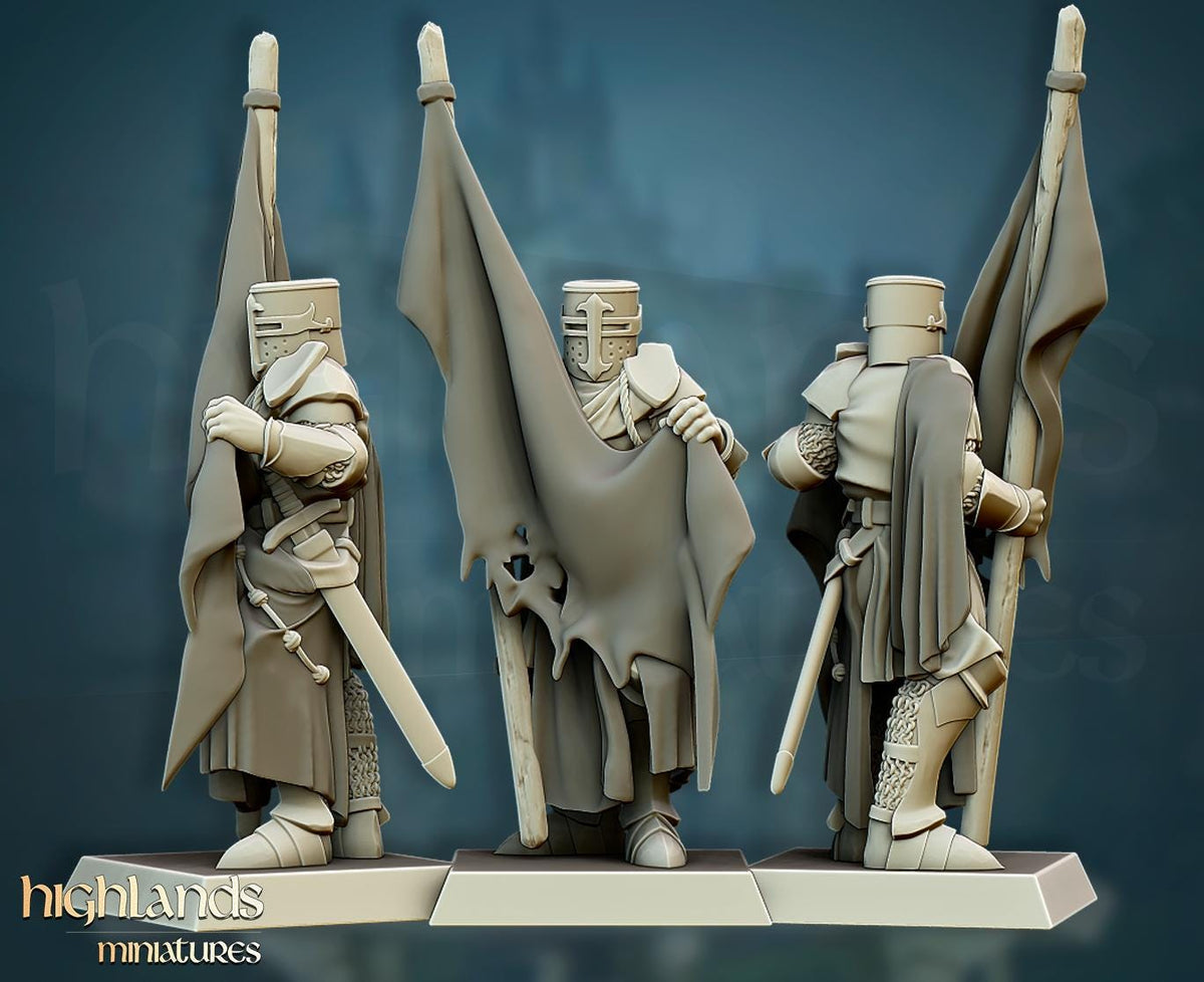 Highlands Miniatures Crusaders Command Group