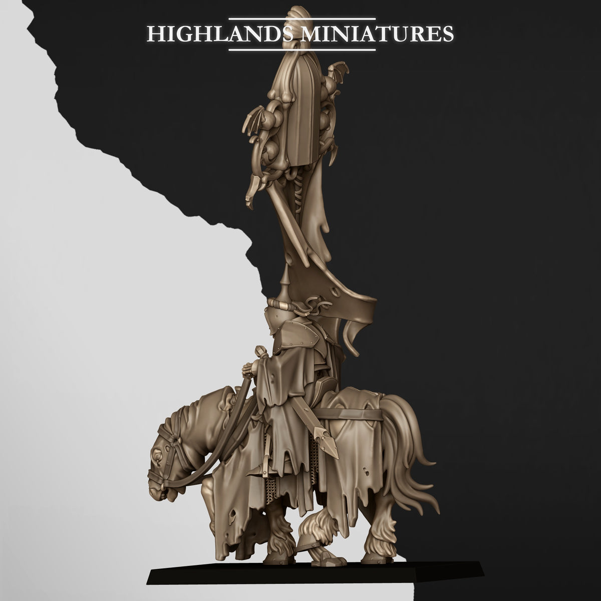 Highlands Miniatures - Mounted Skeleton Lord