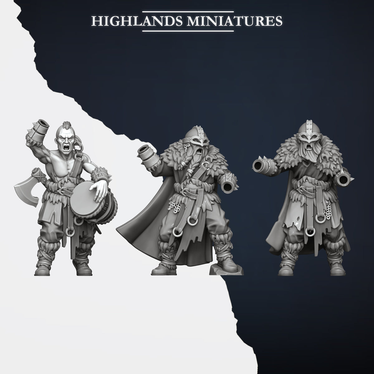 Highlands Miniatures - Norse Raiders with Two Handed Weapons