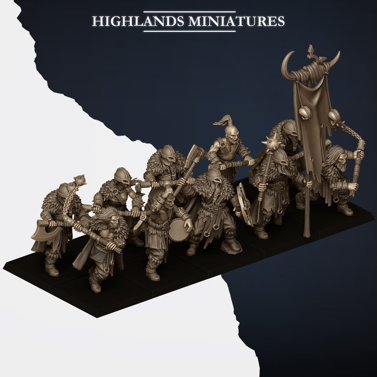 Highlands Miniatures - Norse Raiders with Two Handed Weapons