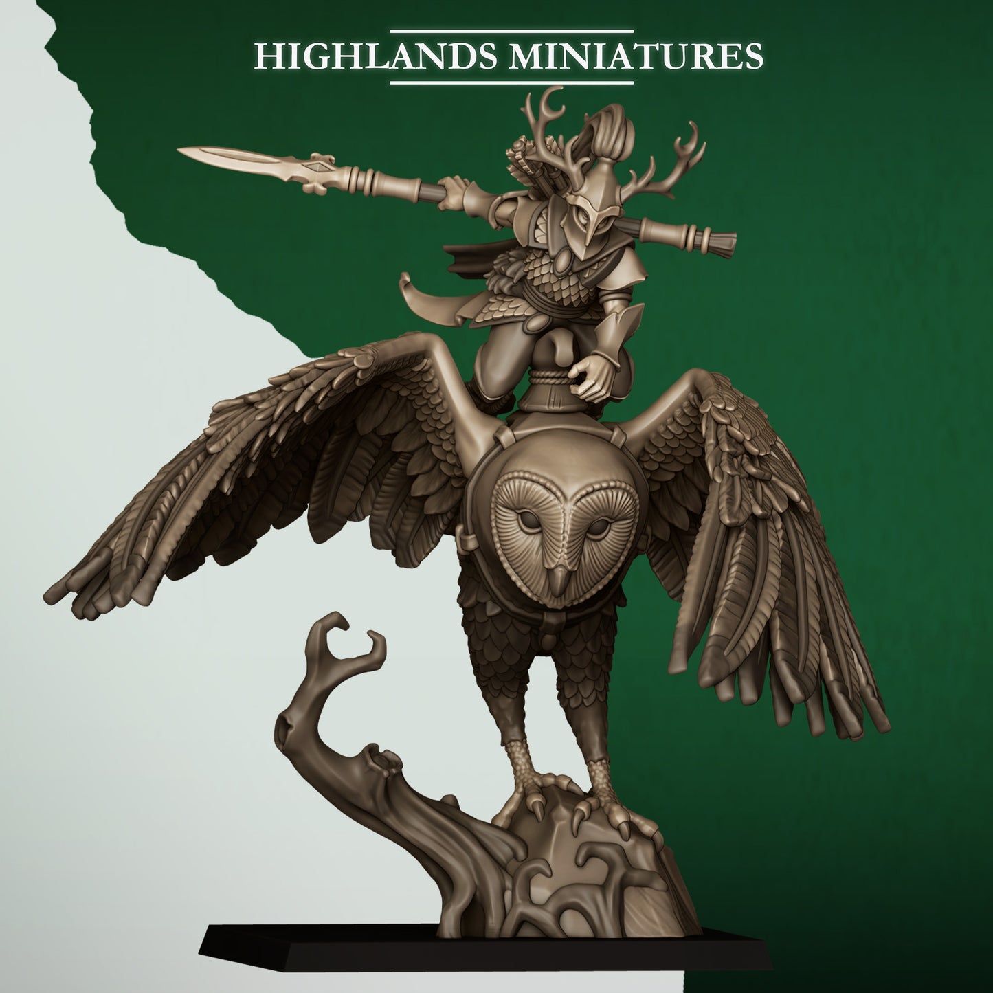 Highlands Miniatures Feral Elves - Owl Riders