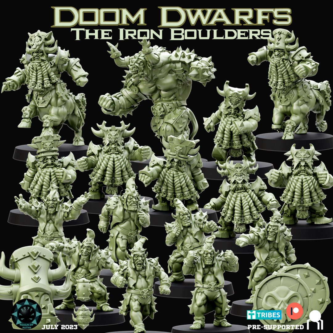 Realm of Paths Fantasy Football Doom Dwarf Team - 'The Iron Boulders'