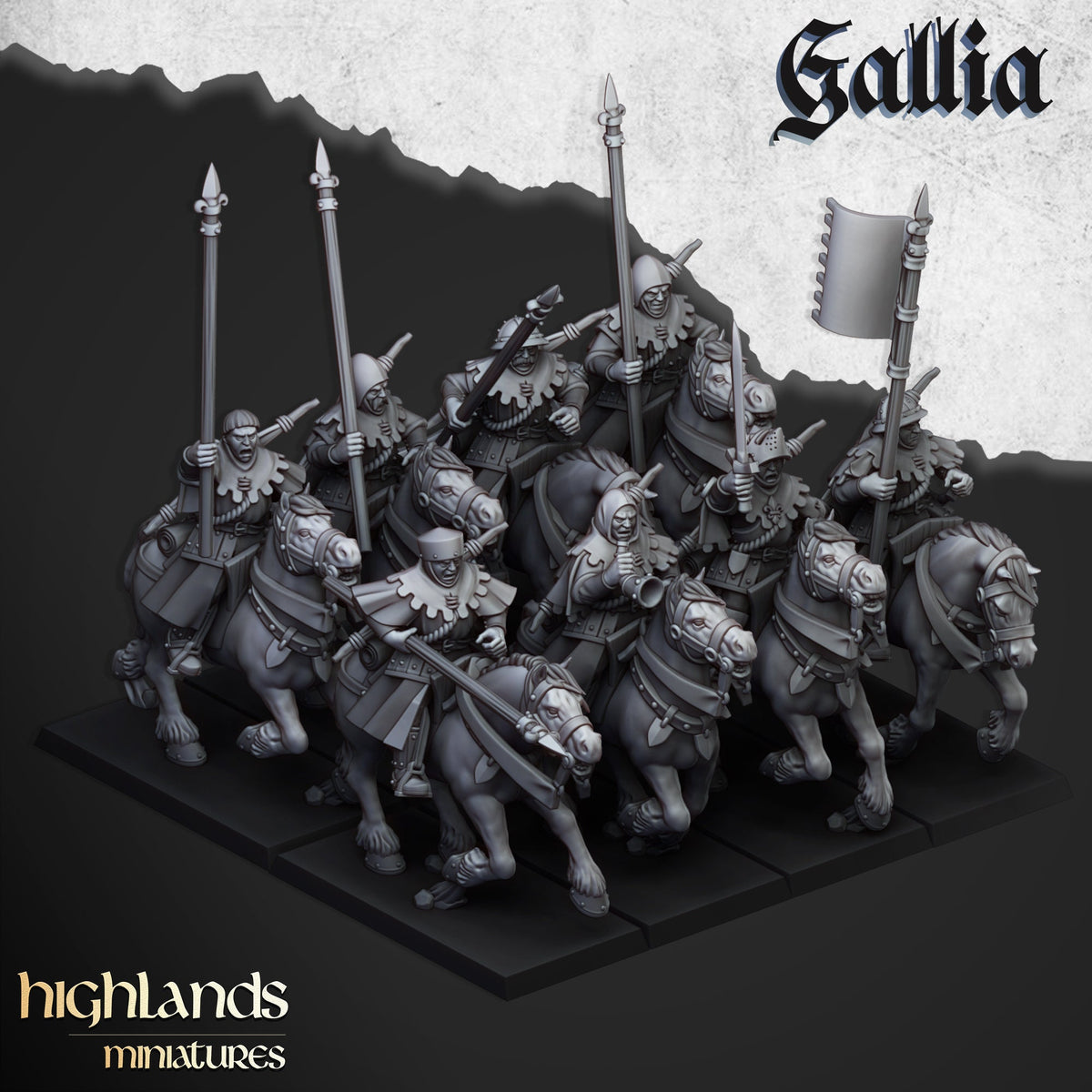 Highlands Miniatures Gallia Mounted Men At Arms