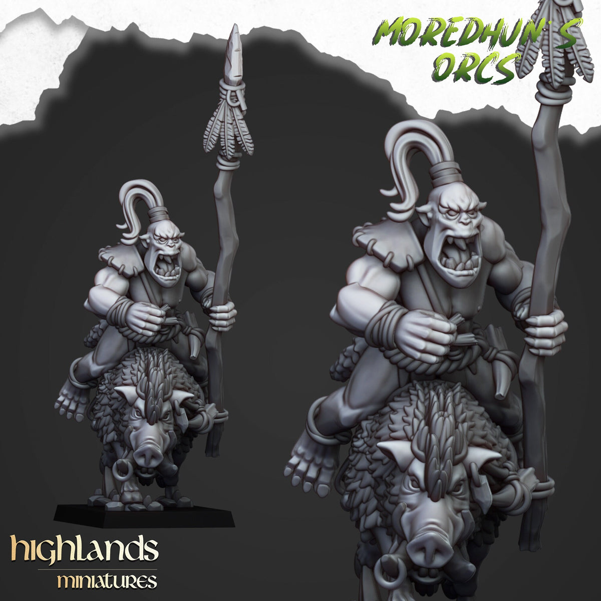 Highlands Miniatures Moredhun's Mounted Cave Orcs