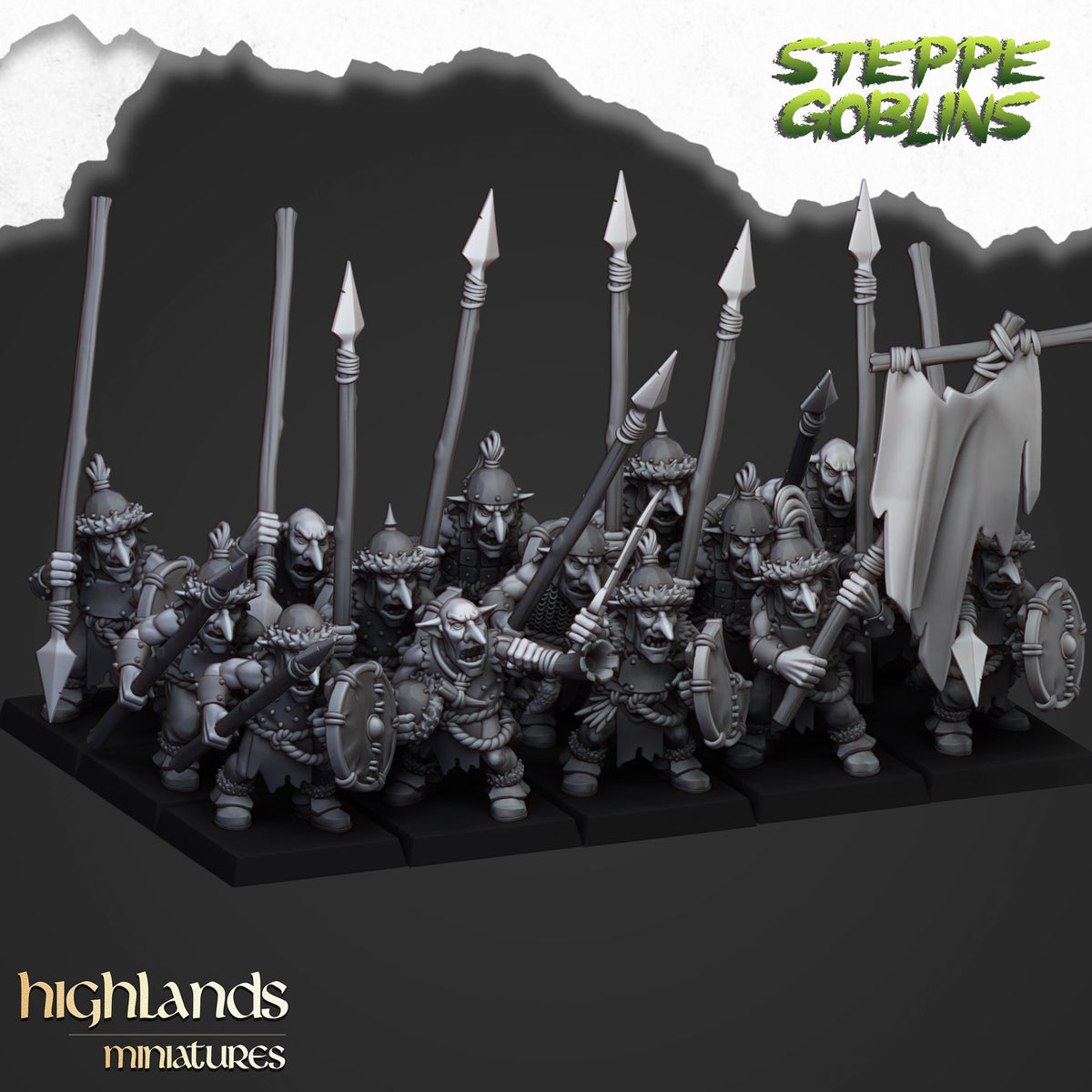 Highlands Miniatures Steppe Goblins With Spears