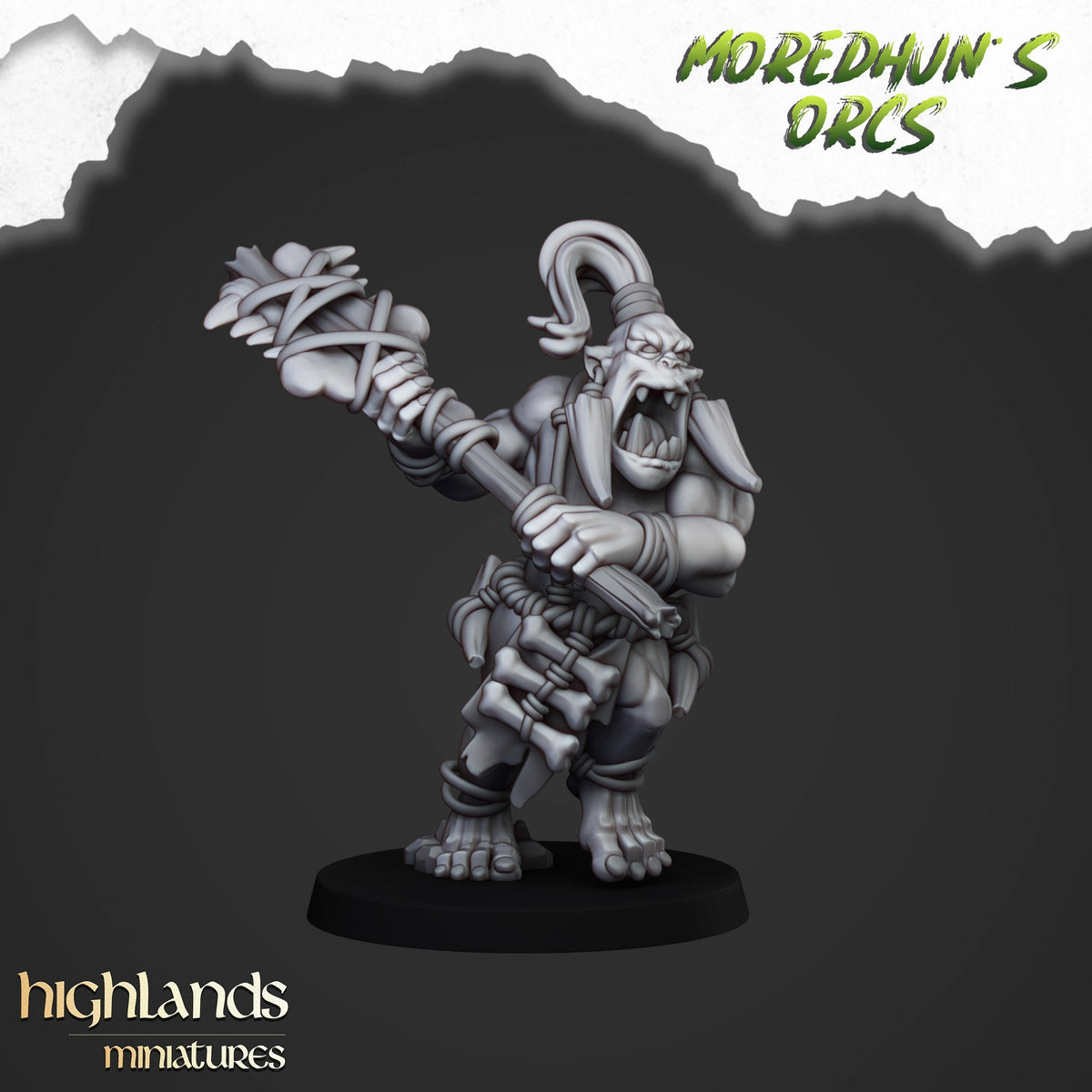 Highlands Miniatures Moredhuns Höhlen-Orks mit Speeren