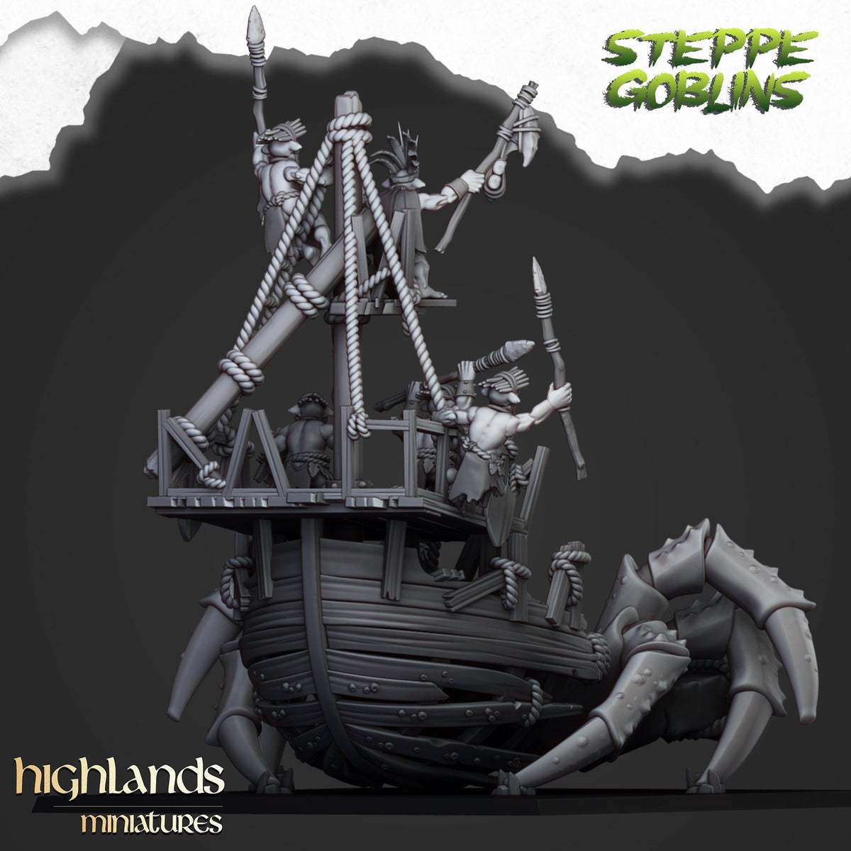 Highlands Miniatures Coast Goblins on Giant Crab