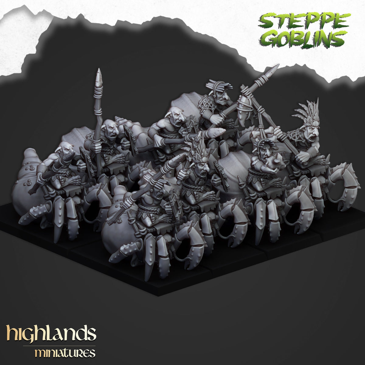 Highlands Miniatures Mounted Coast Goblins With Spears