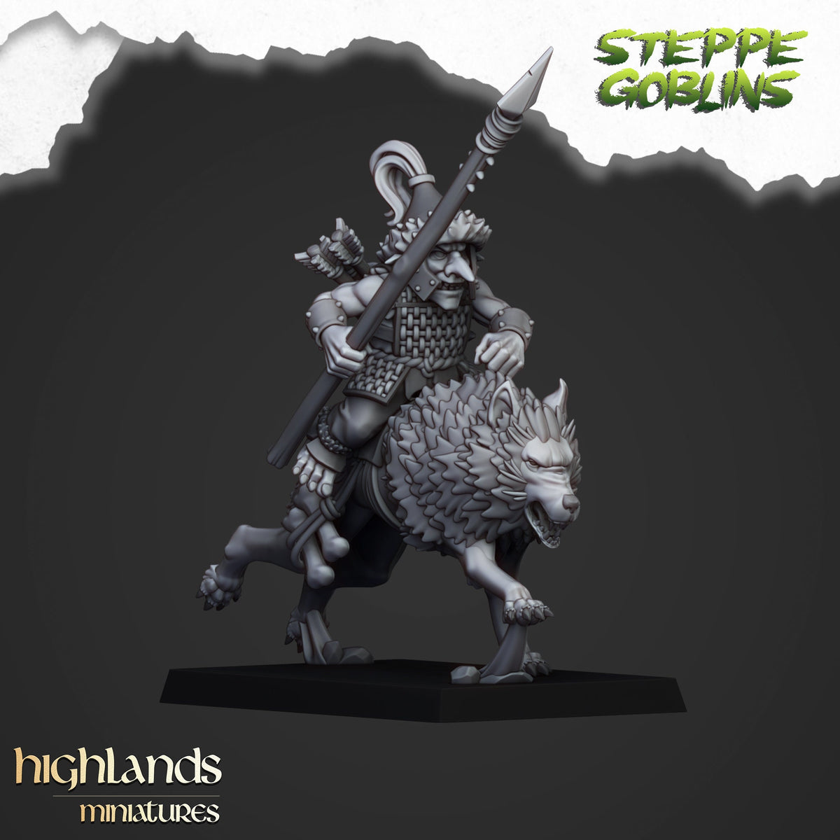 Highlands Miniatures Mounted Steppe Goblins With Spears