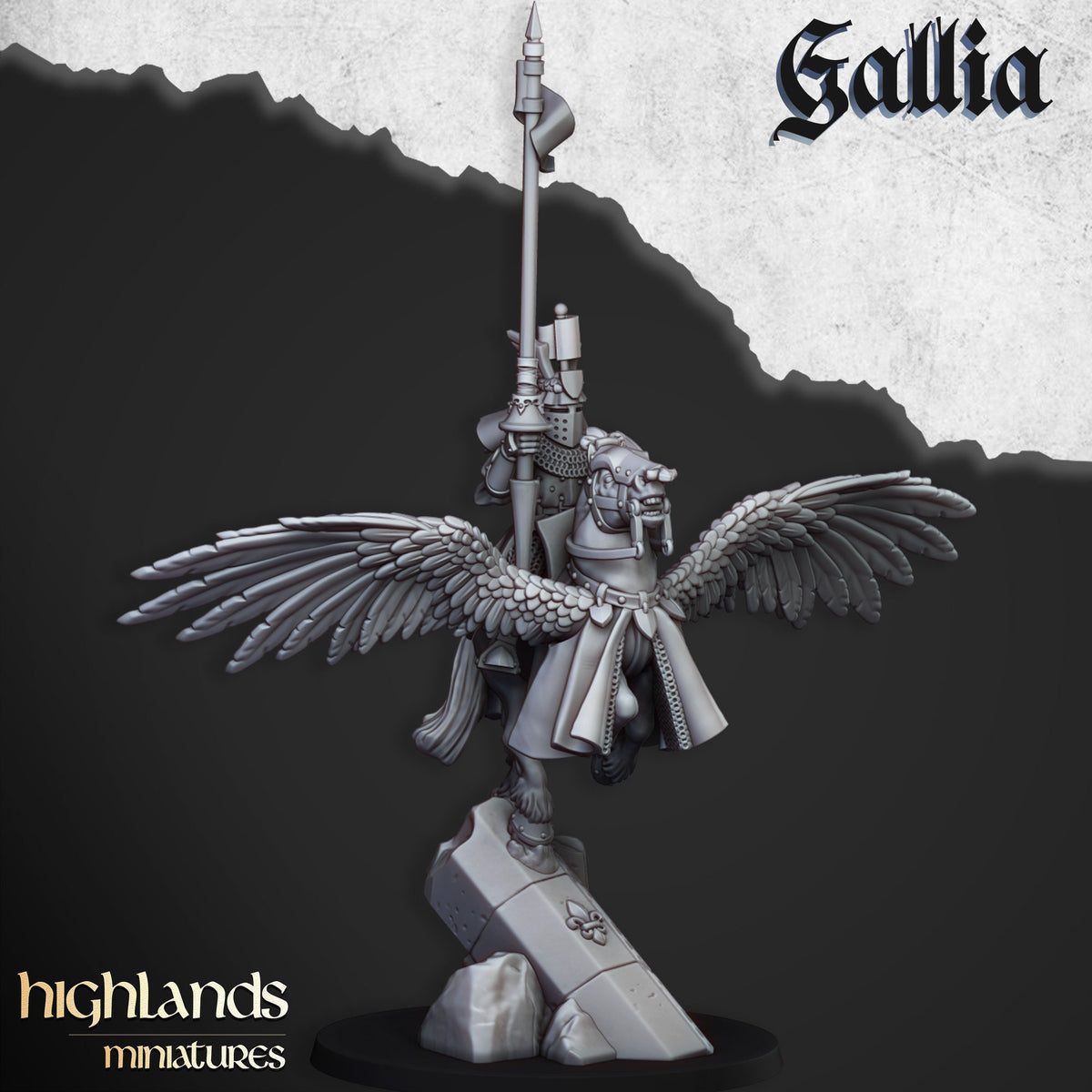Highlands Miniatures Gallia - Knights on Pegasus