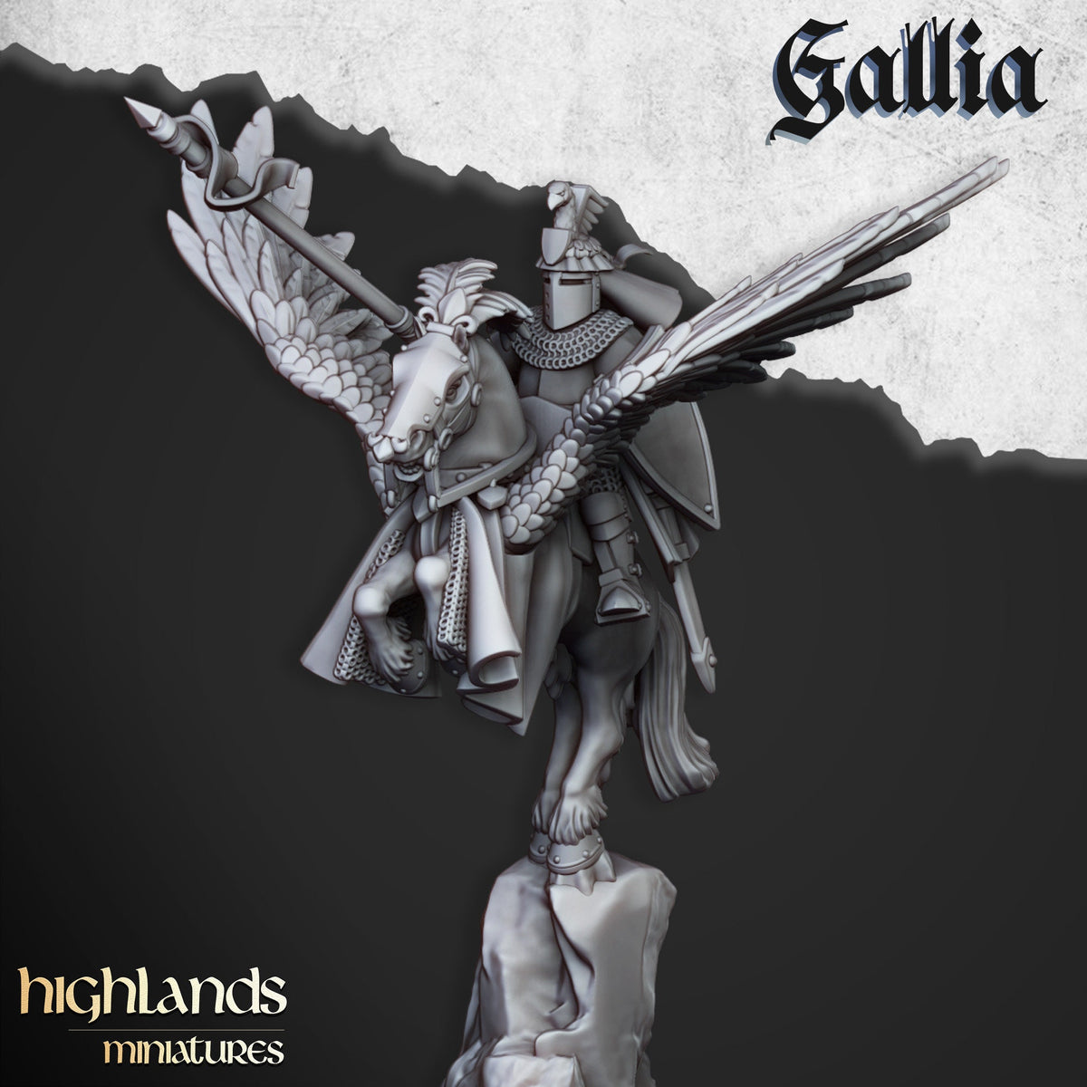 Highlands Miniatures Gallia - Knights on Pegasus