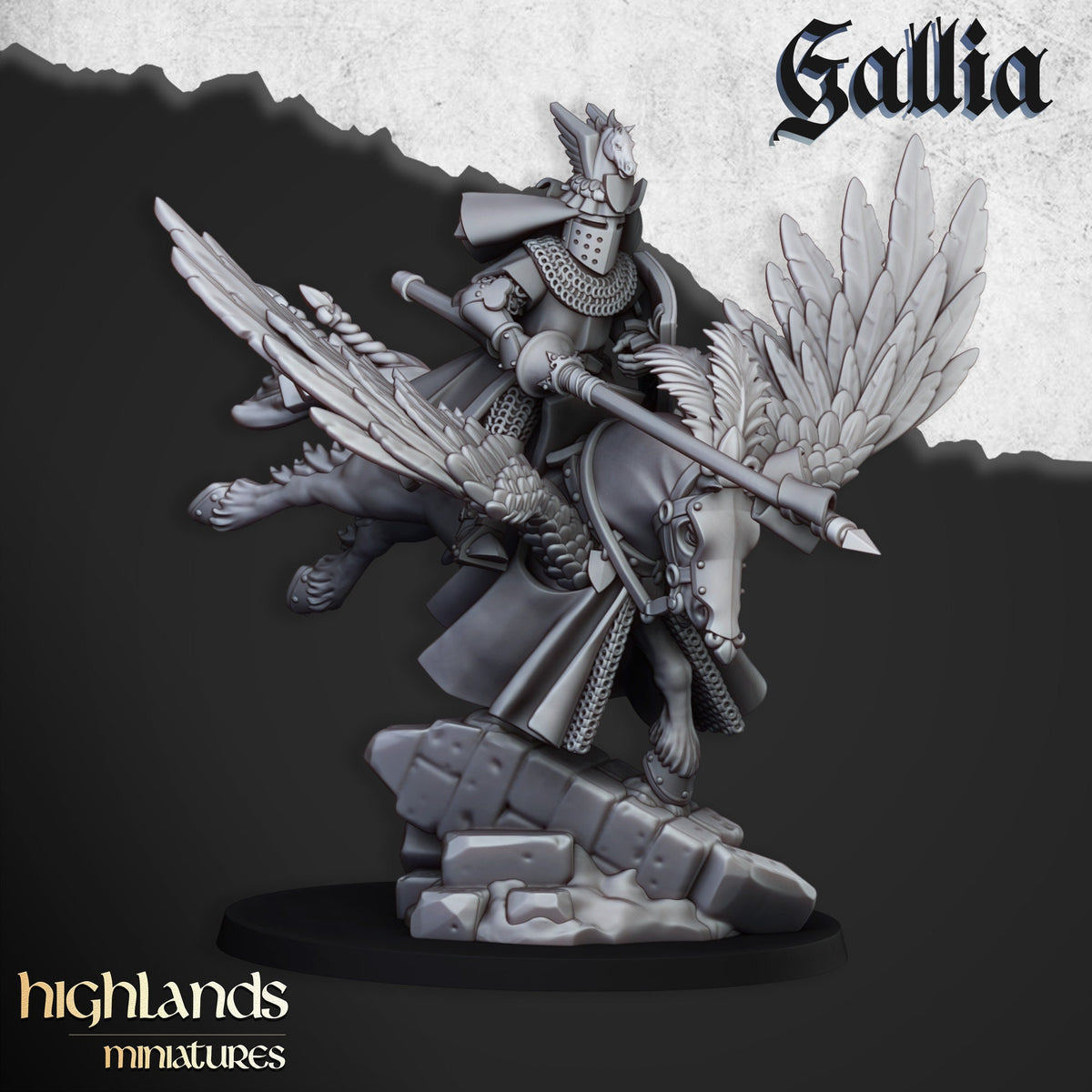 Highlands Miniatures Gallia - Knights on Pegasus