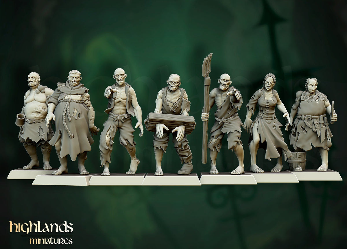 Highlands Miniatures Zombie Villagers