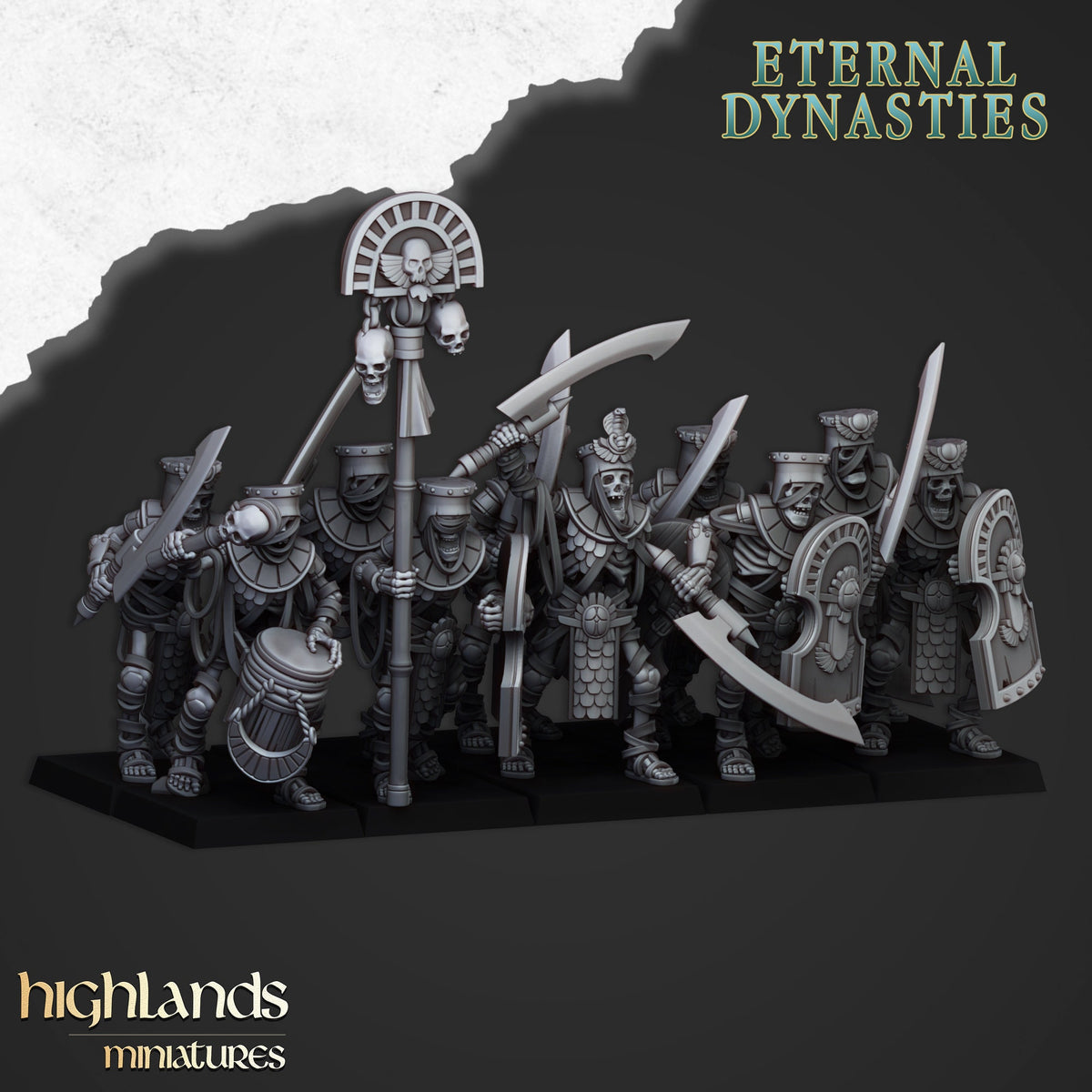 Highlands Miniatures - Ewige Dynastien Uralte Garde mit Schwertern
