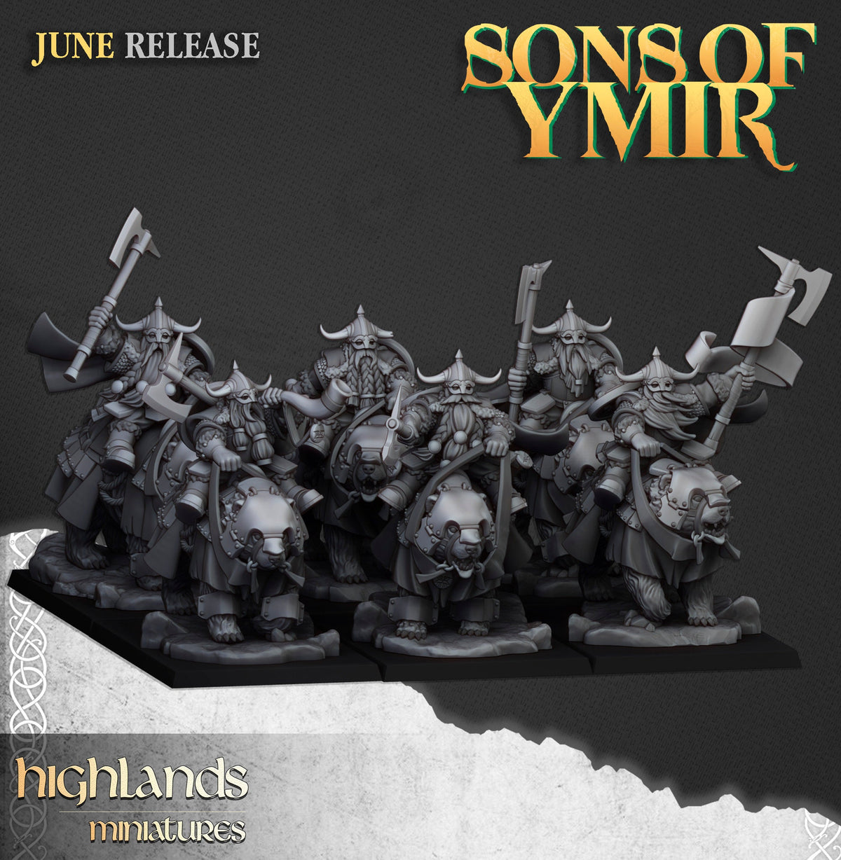 Highlands Miniatures Heavy Dwarf Cavalry