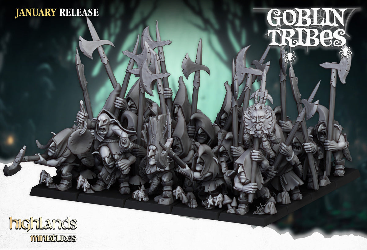 Highlands Miniatures Sumpfgoblins mit Piken