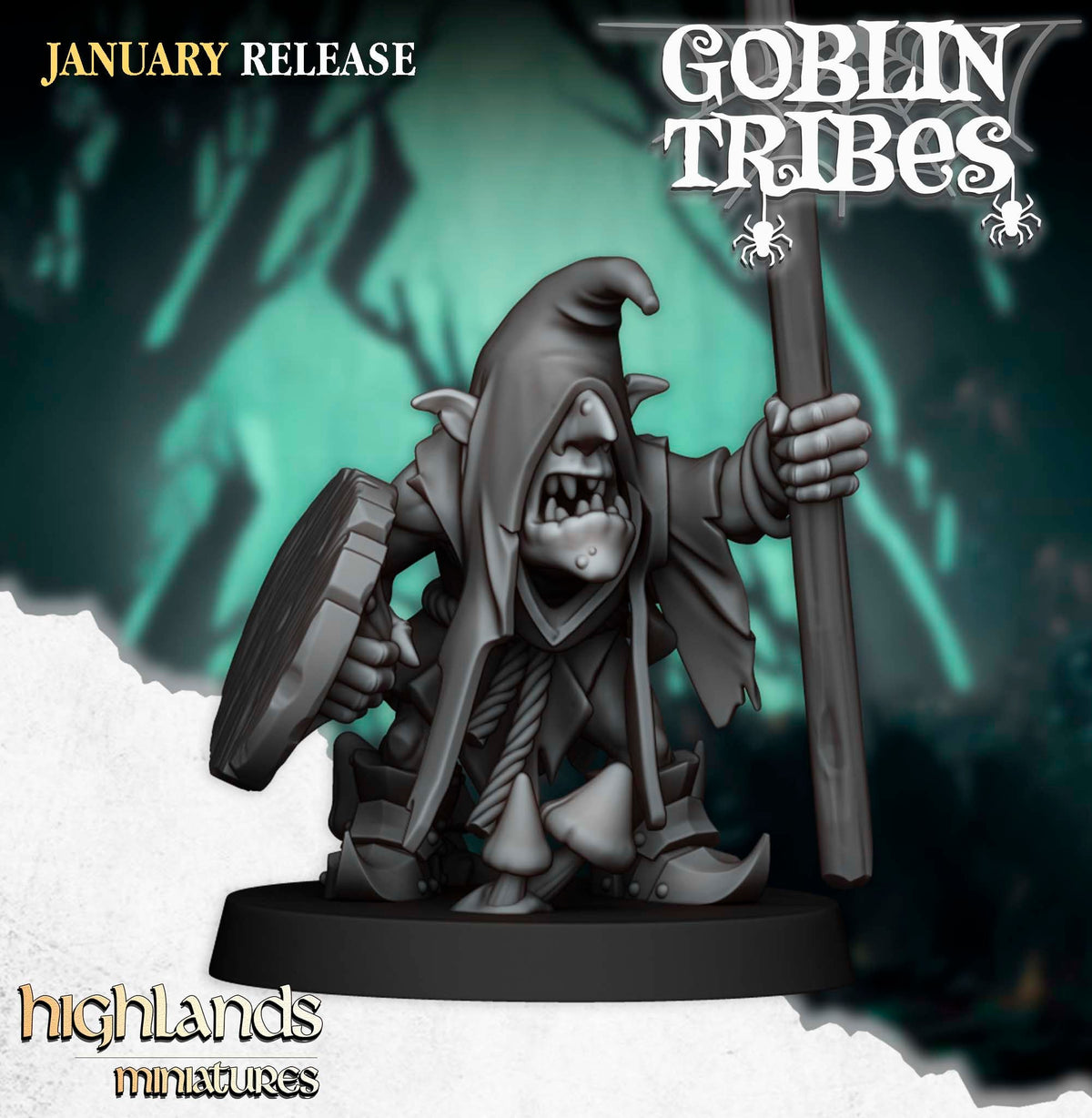 Highlands Miniatures Sumpfgoblins mit Piken