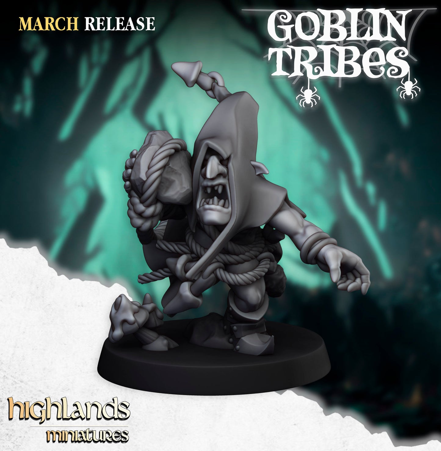 Highlands Miniatures Sumpfgoblin Steinwerfer
