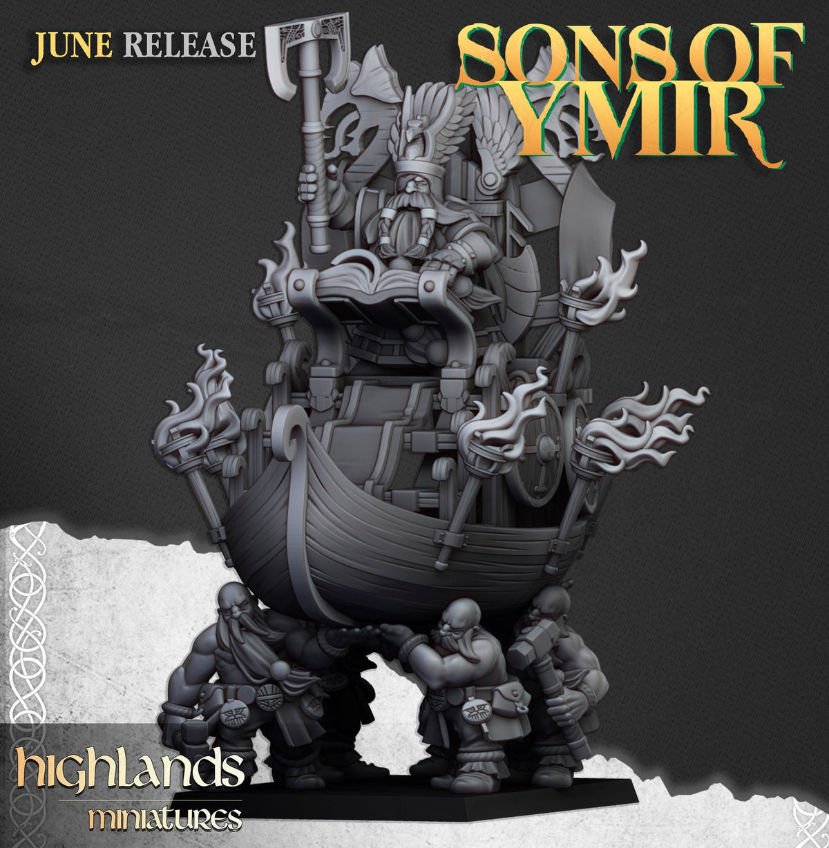 Highlands Miniatures Dwarf King on Throne