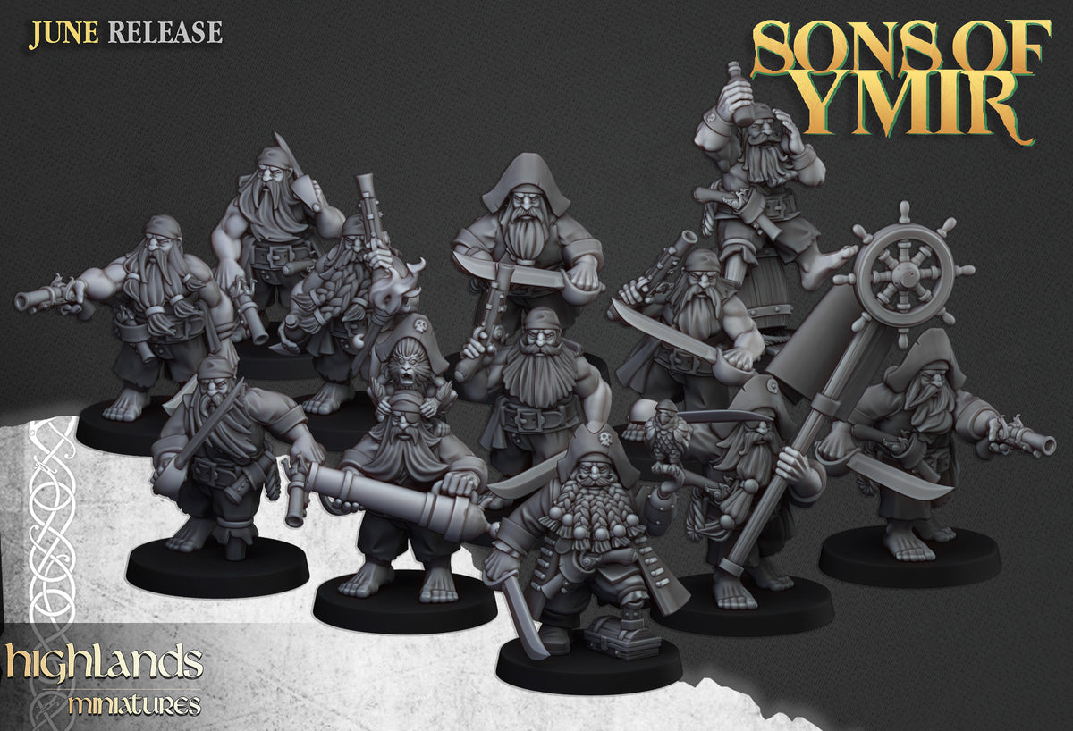 Highlands Miniatures Dwarf Pirates