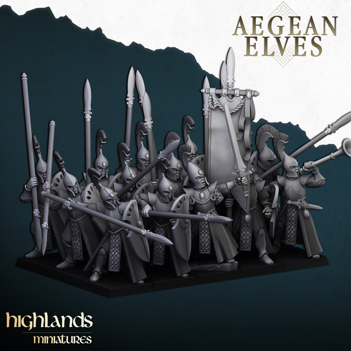 Highland Miniatures Aegean Elves Spearmen