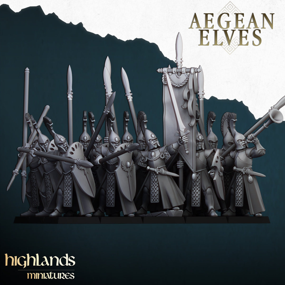 Highlands Miniatures Aegean Elves Spearmen