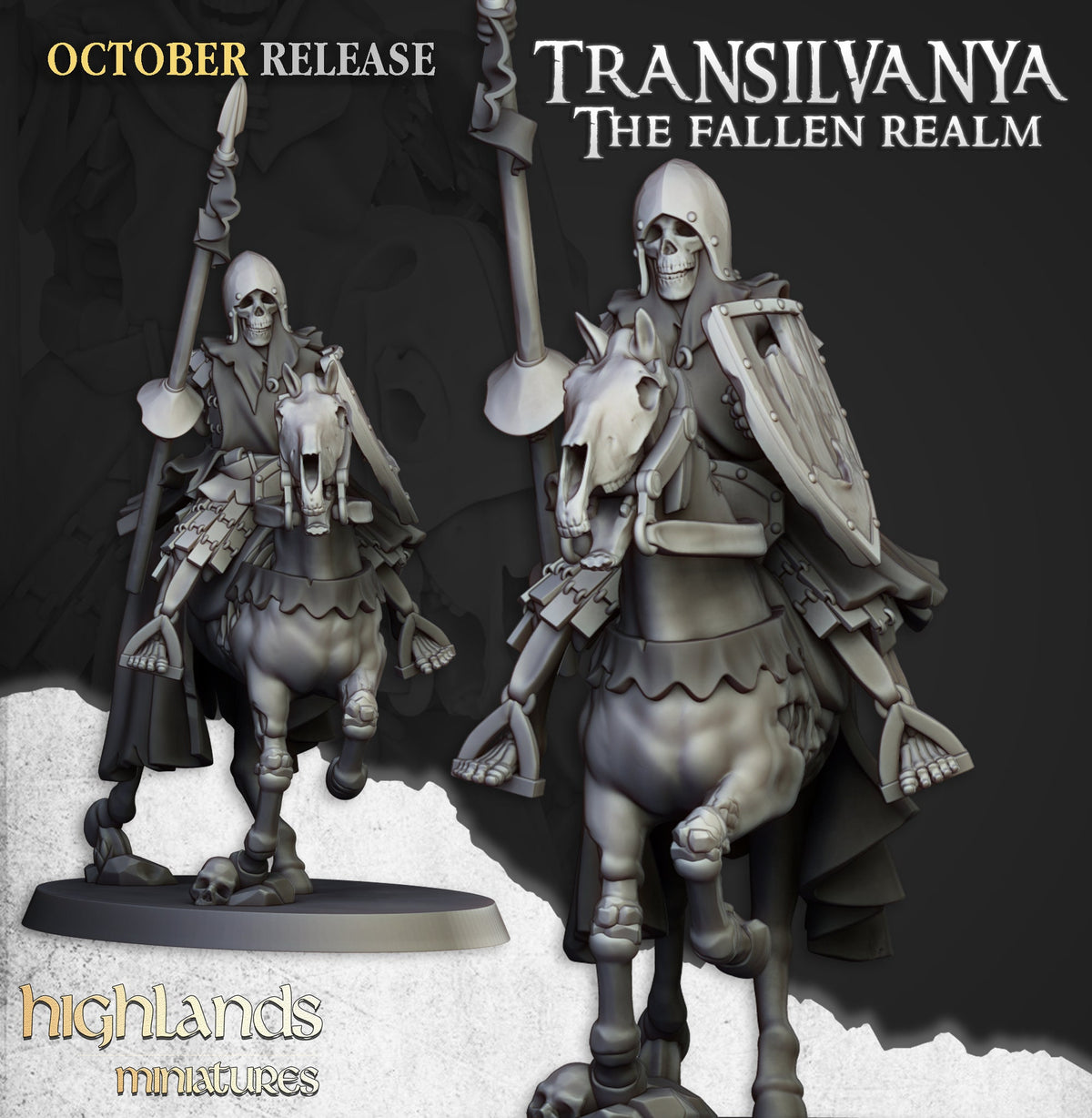 Highlands Miniatures - Undead Mounted Skeletons
