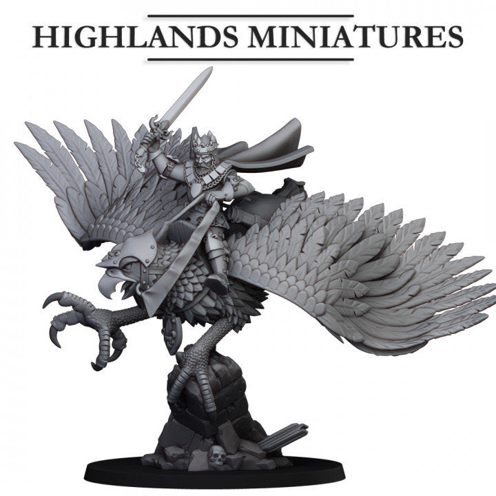 Highlands Miniatures Gallia Knight - Robert the Gallia On Hippogriff