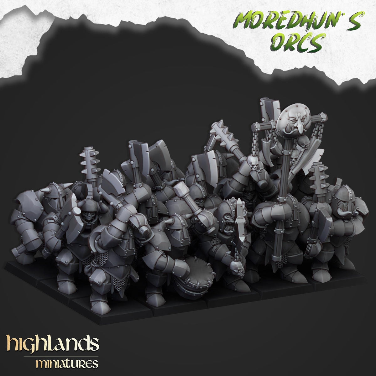 Highlands Miniatures Moredhuns gepanzerte Orks