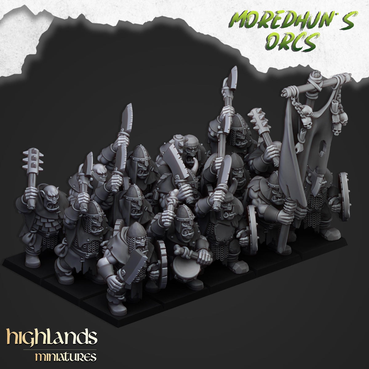 Highlands Miniatures Orks mit Handwaffen