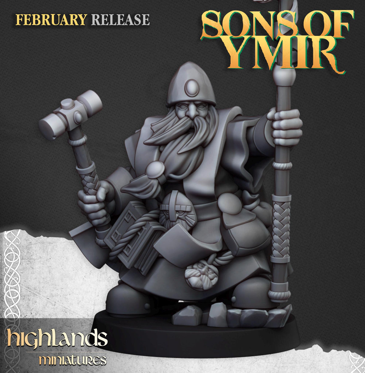 Highlands Miniatures Zwergischer Runenpriester