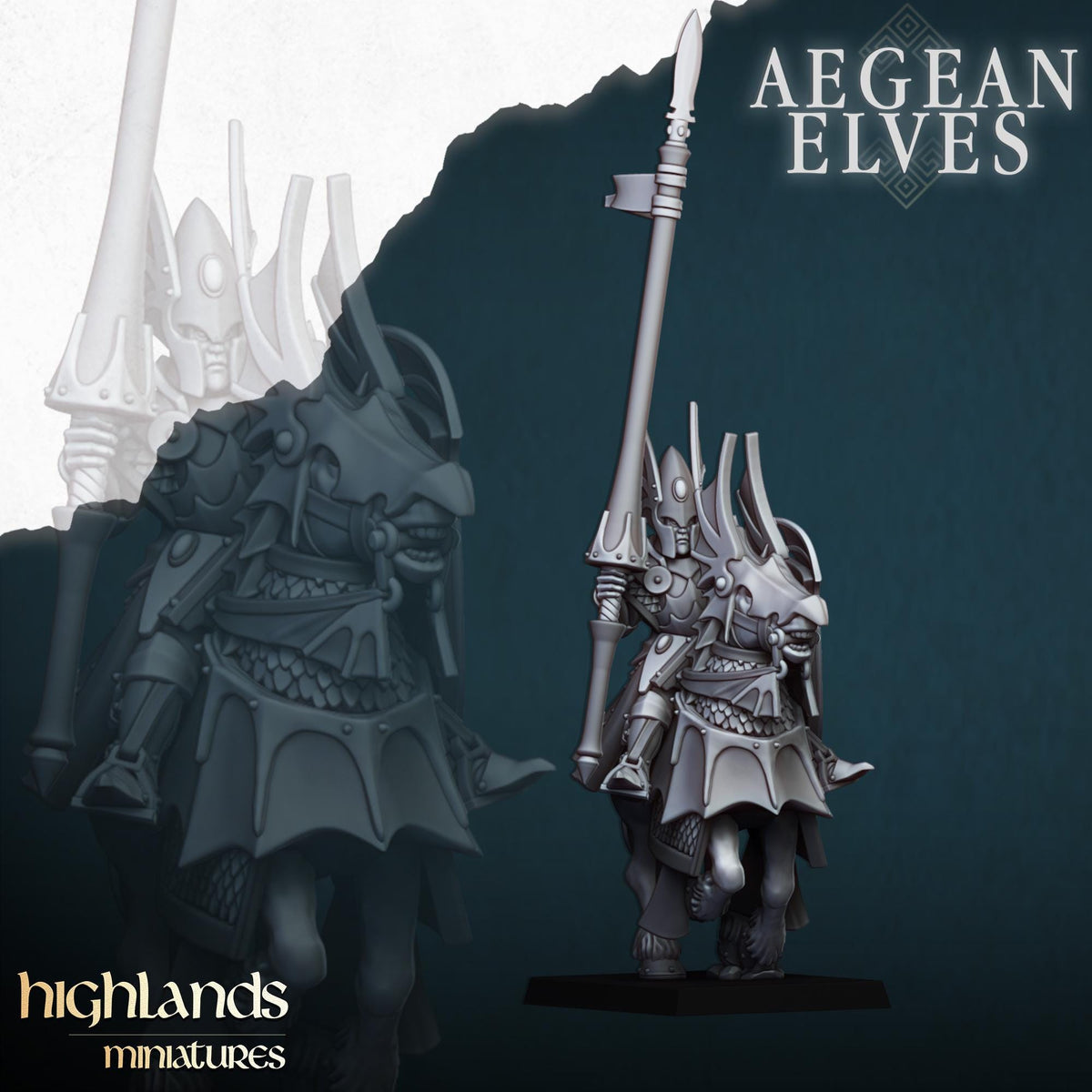 Highlands Miniatures Aegean Elves Mounted Dragons