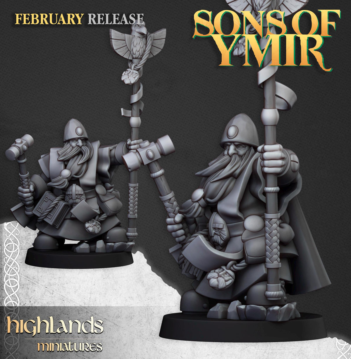 Highlands Miniatures Zwergischer Runenpriester