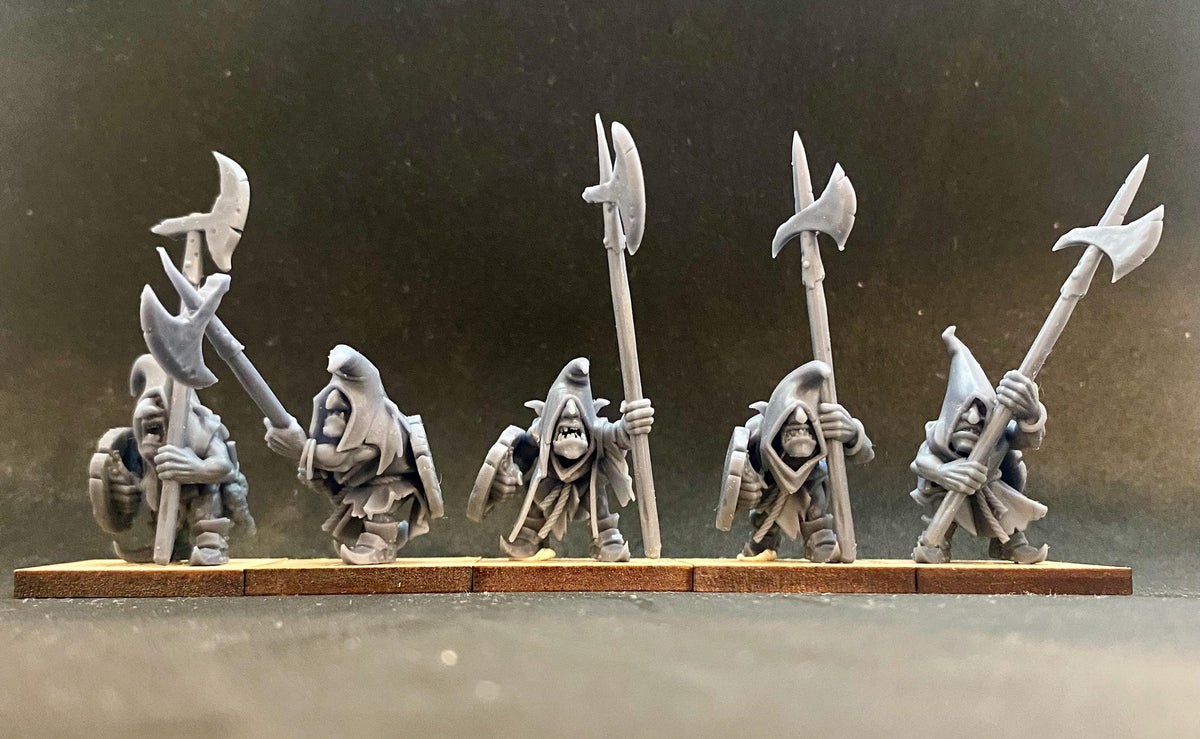 Highlands Miniatures Sumpfgoblins mit Piken