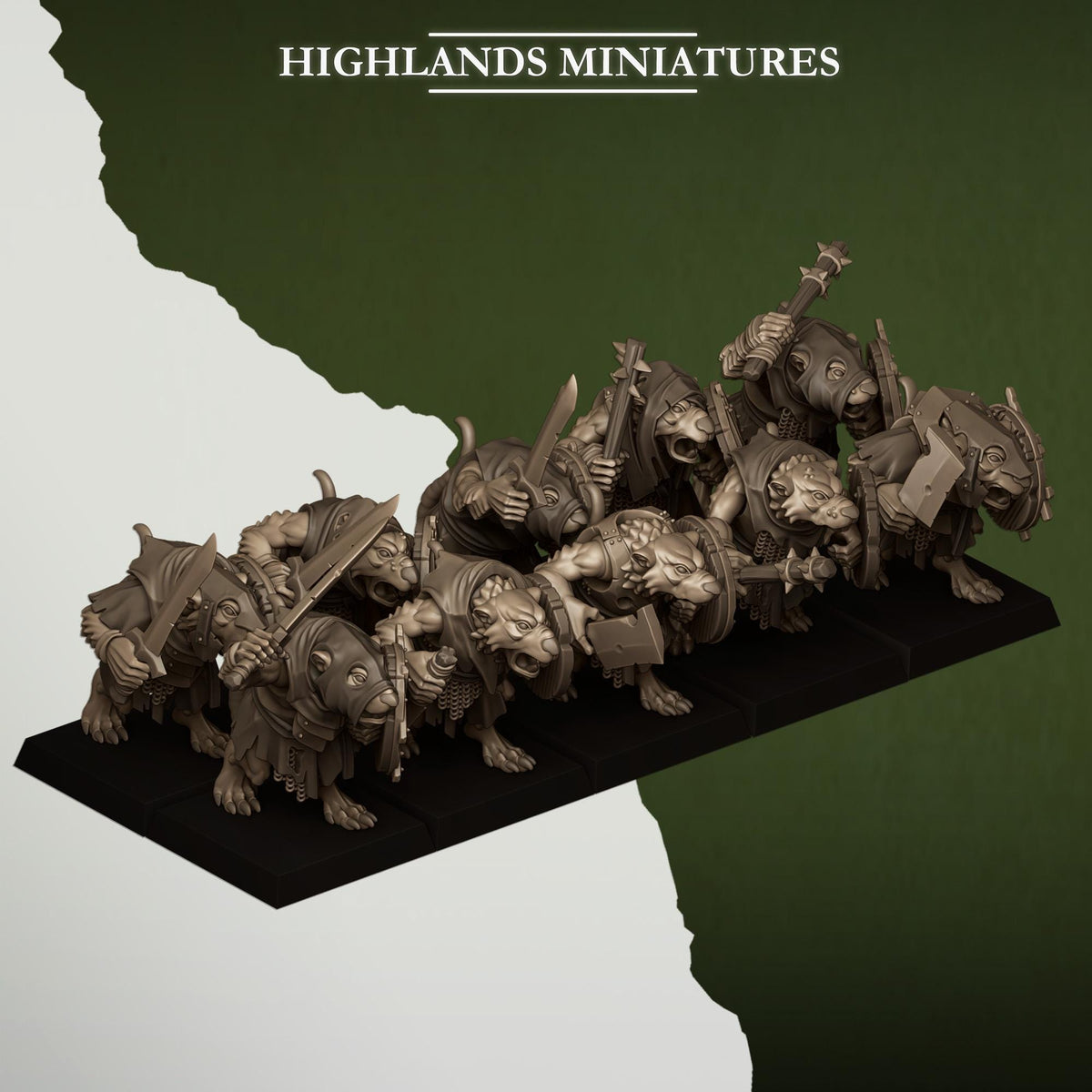 Highlands Miniatures Sewer Rats with Spears/Hand weapons