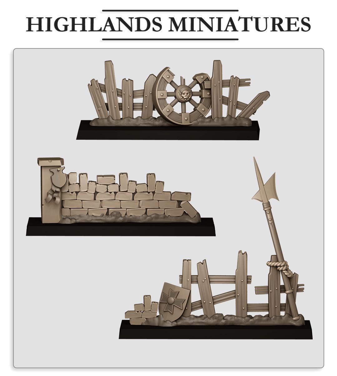 Highland Miniatures Artillery Barricade Fences