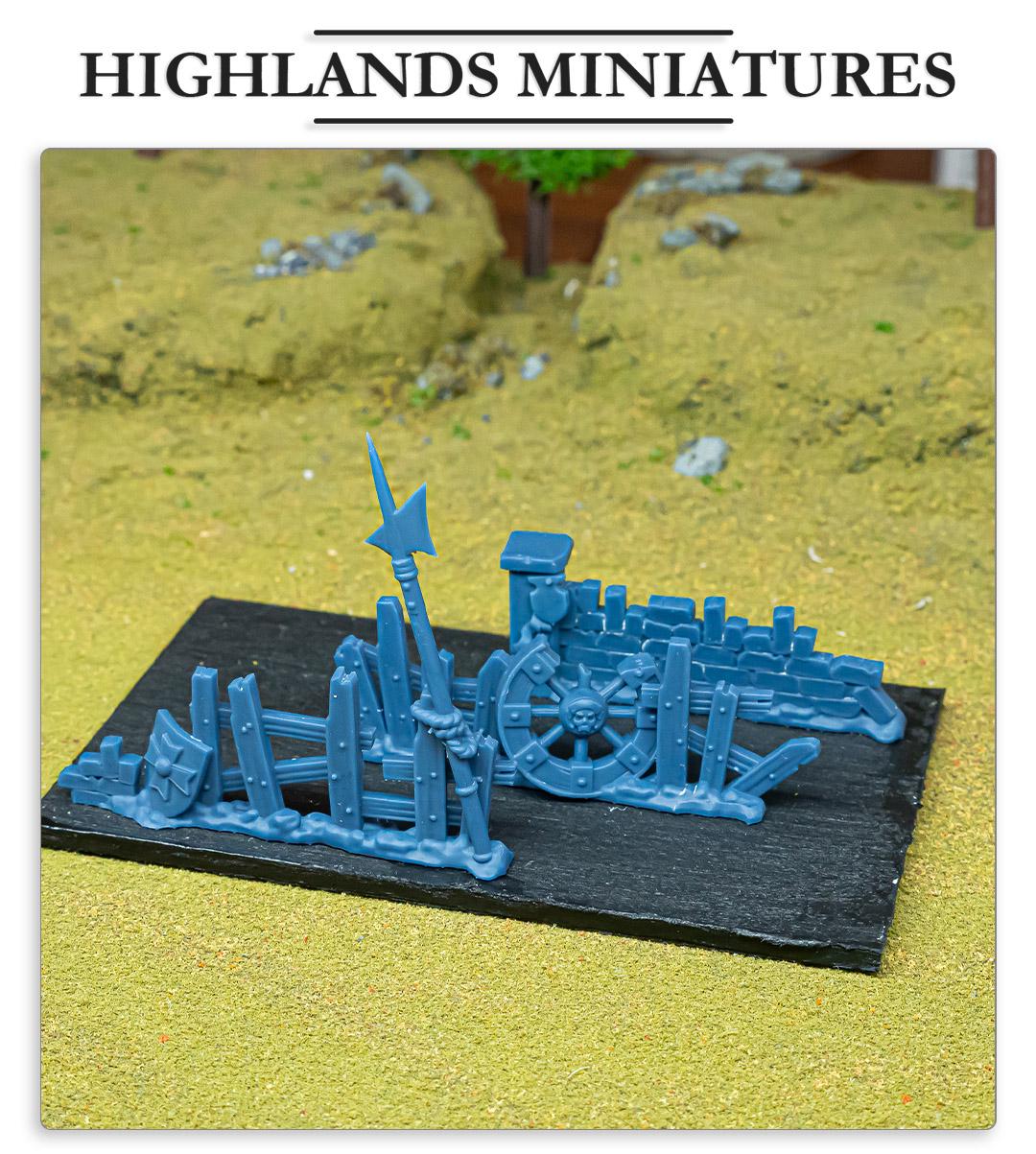Highlands Miniatures Artillery Barricade Fences