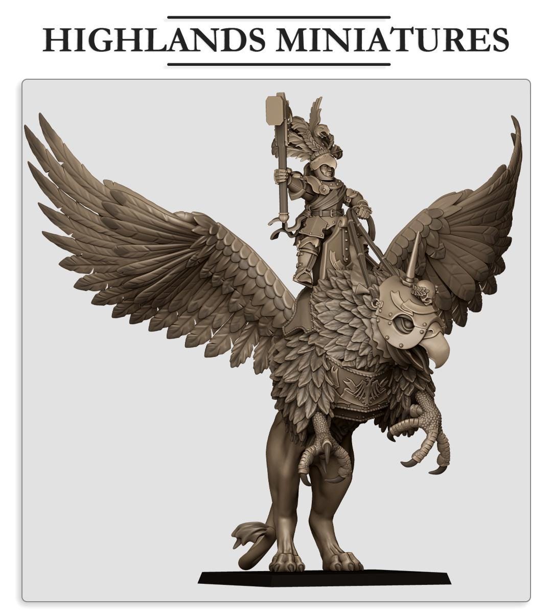 Highlands Miniatures Sunland Emperor on War Griffon