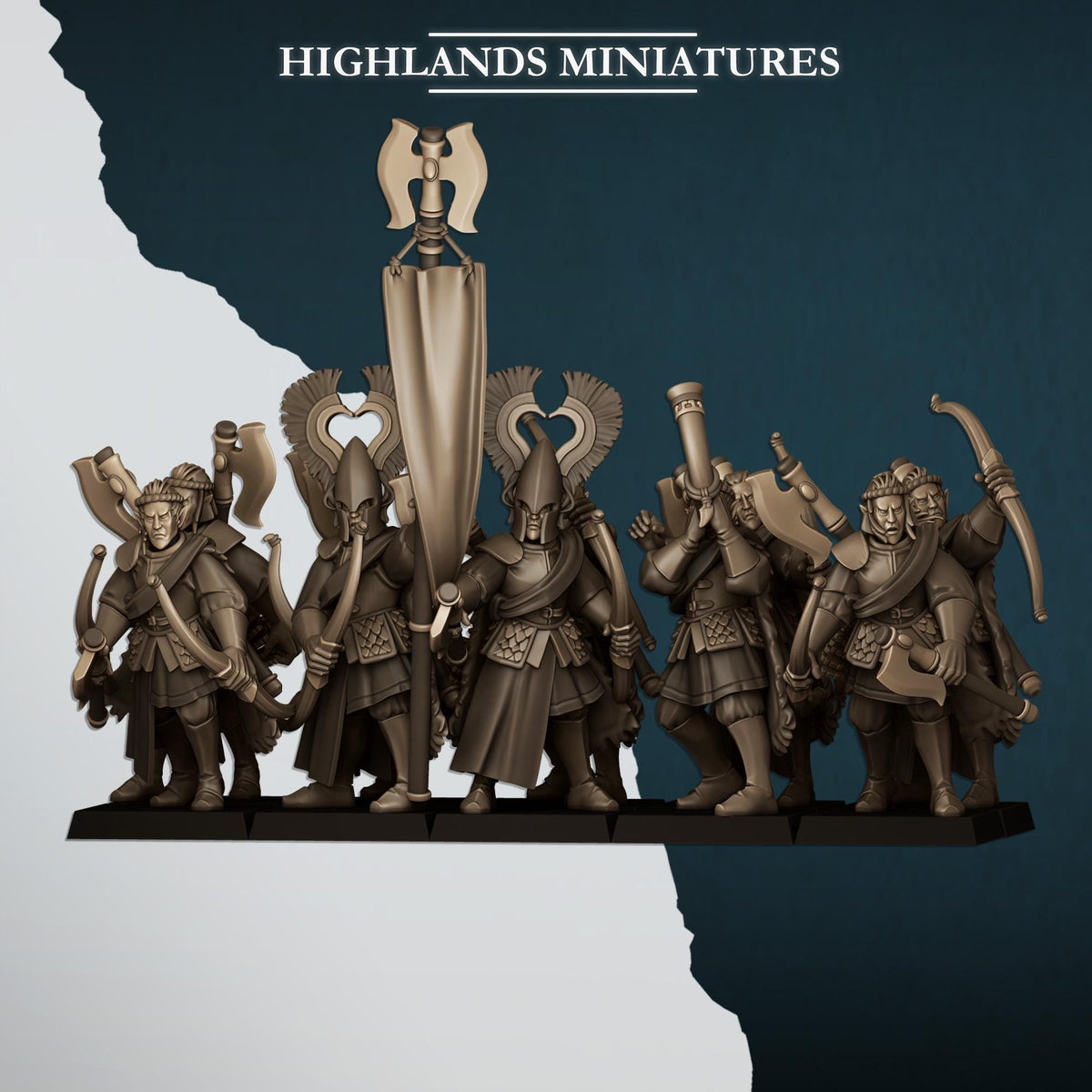 Highlands Miniatures Ägäische Elfen Nemeische Löwen mit Bögen