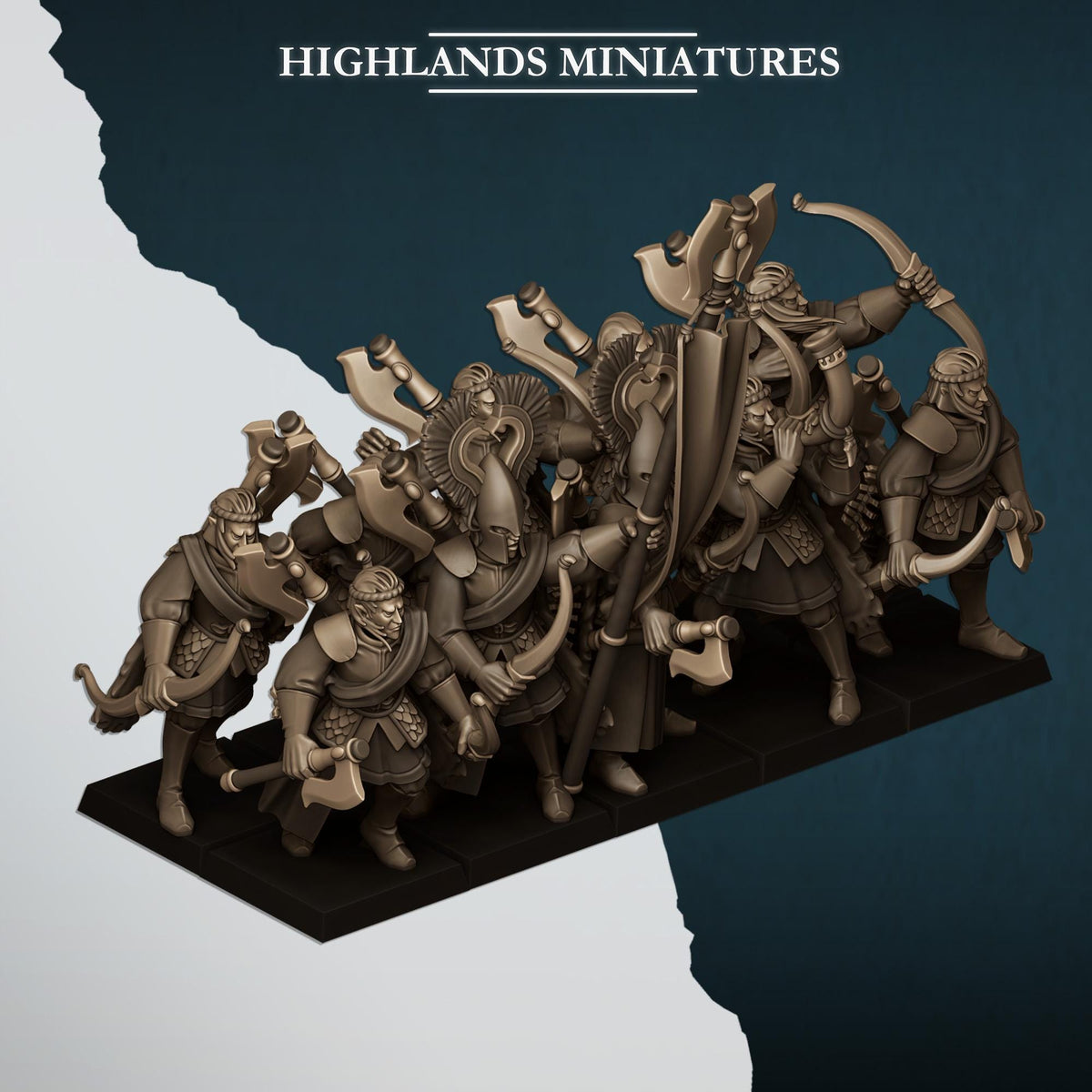 Highlands Miniatures Ägäische Elfen Nemeische Löwen mit Bögen