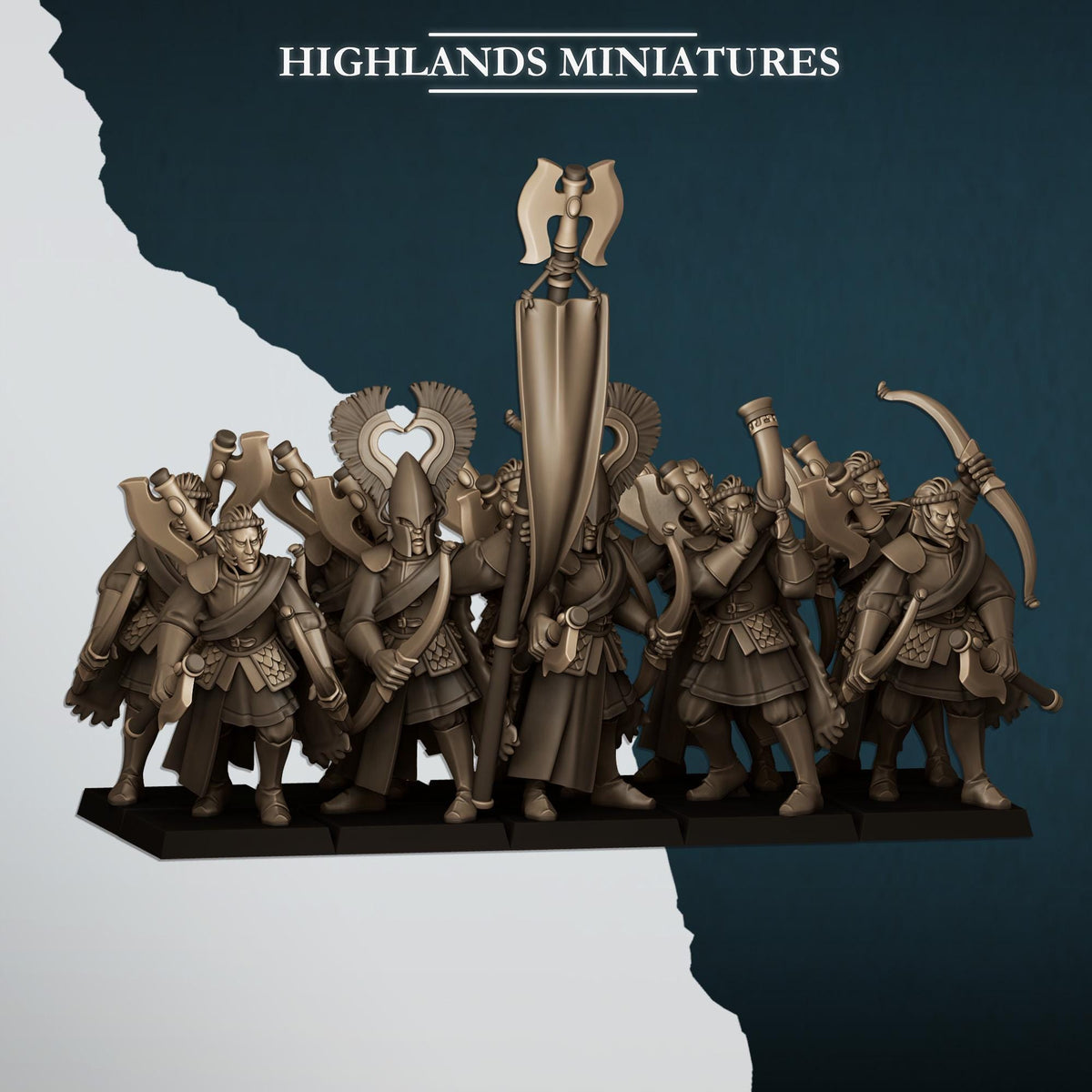 Highlands Miniatures Ägäische Elfen Nemeische Löwen mit Bögen