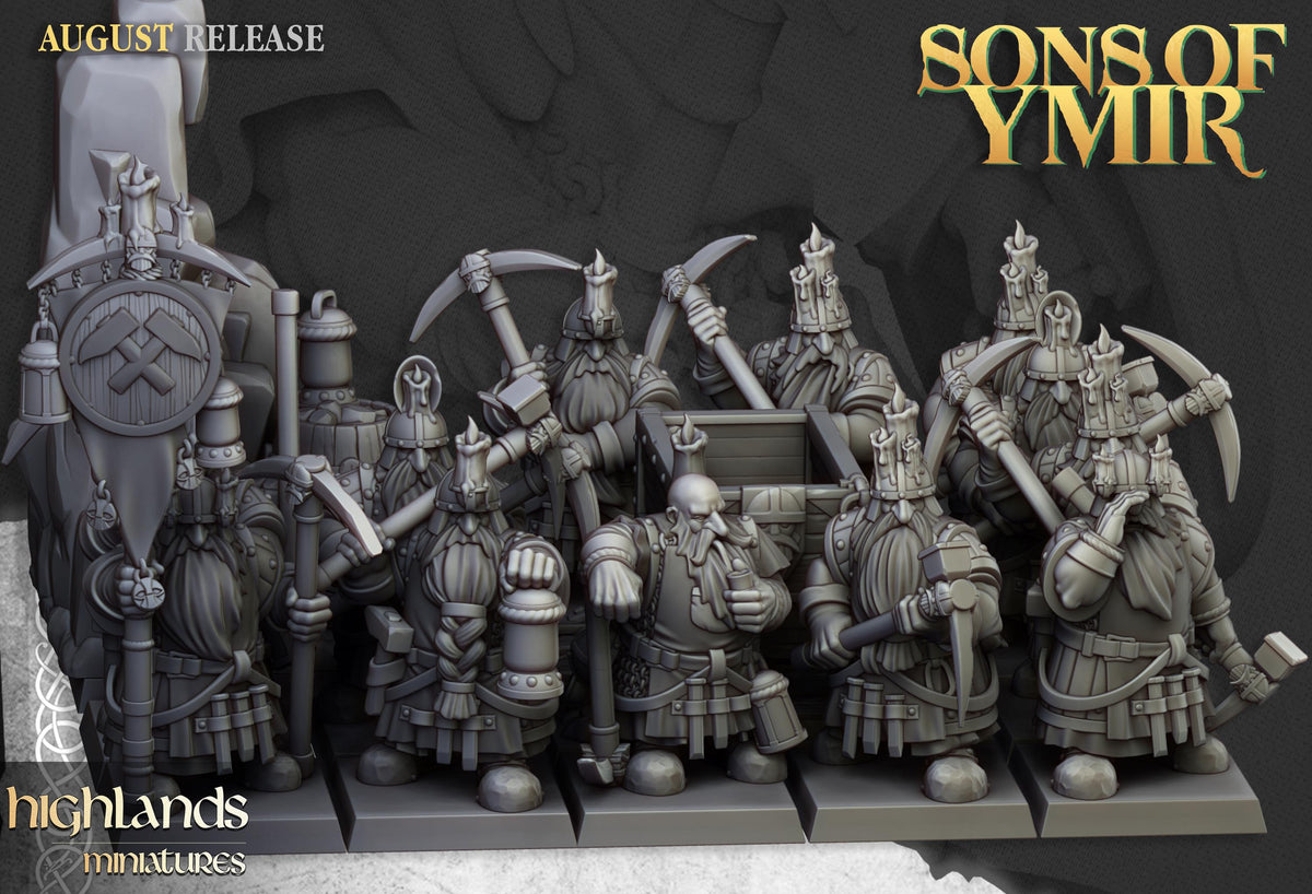 Highlands Miniatures Zwergenminenarbeiter