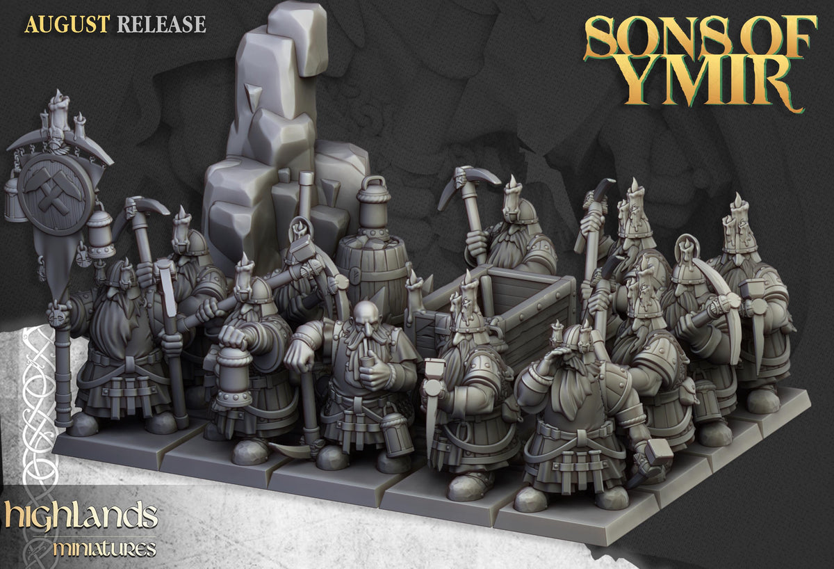 Highlands Miniatures Zwergenminenarbeiter