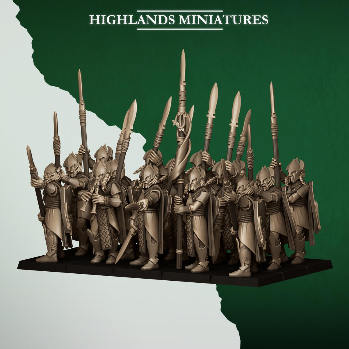 Highlands Miniatures Feral Elves - Spearmen