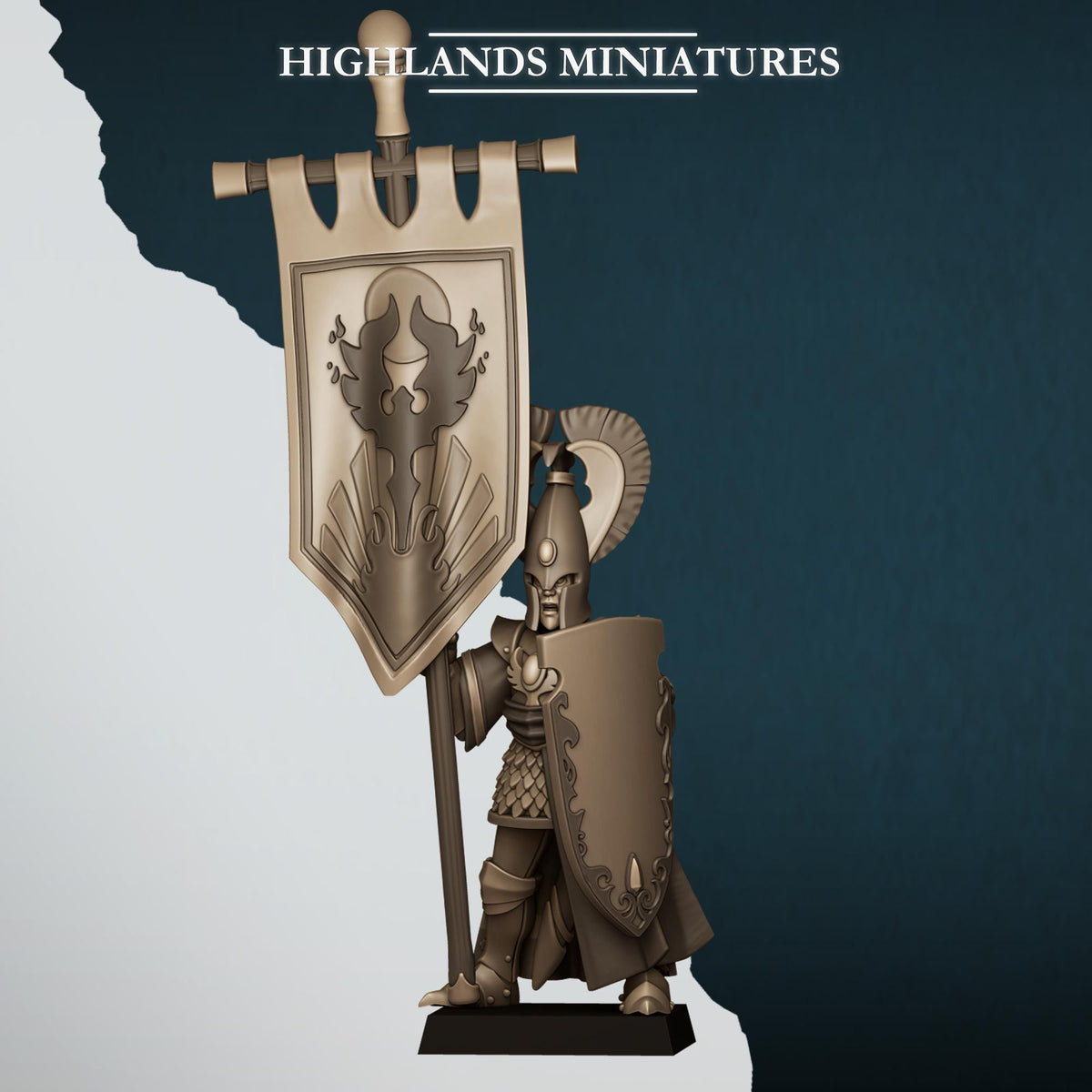 Highlands Miniatures Aegean Elf Battle Standard Bearer
