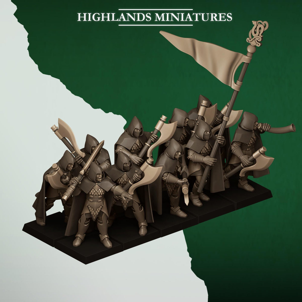 Highlands Miniatures Feral Elves - Axemen