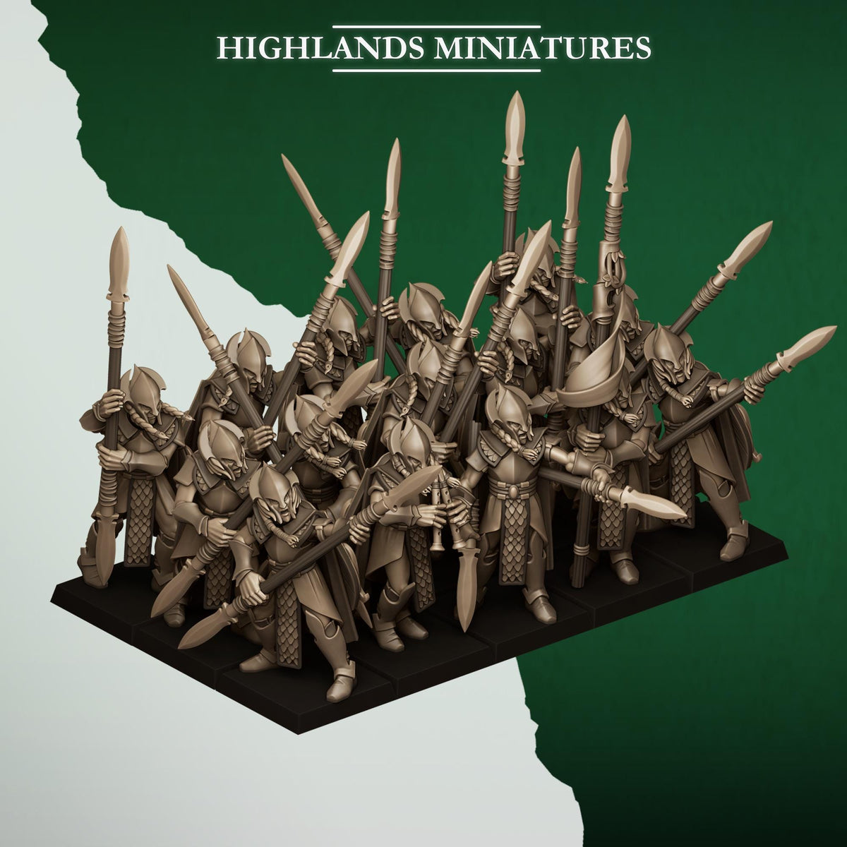 Highlands Miniatures Feral Elves - Spearmen