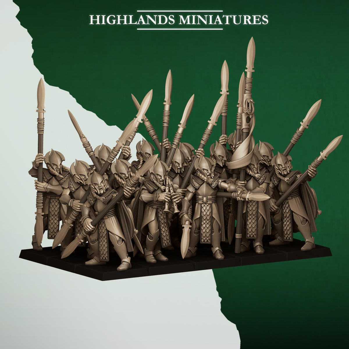 Highlands Miniatures Feral Elves - Spearmen