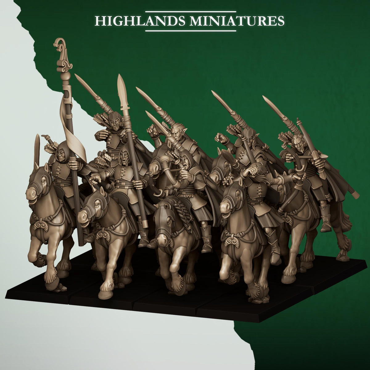 Highlands Miniatures Feral Elves - Mounted Archers