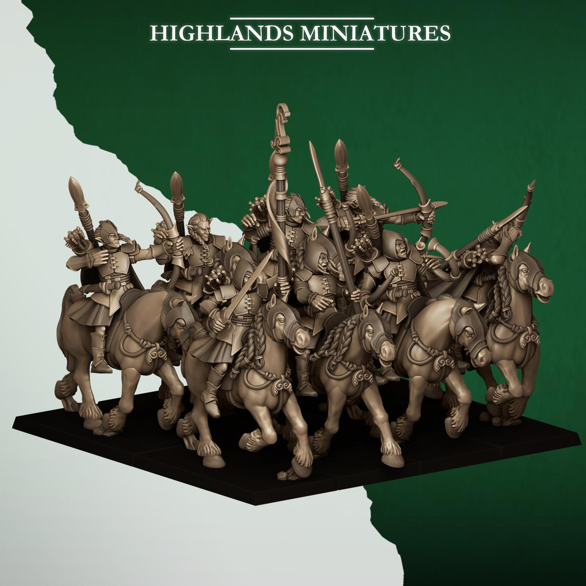Highlands Miniatures Feral Elves - Mounted Archers